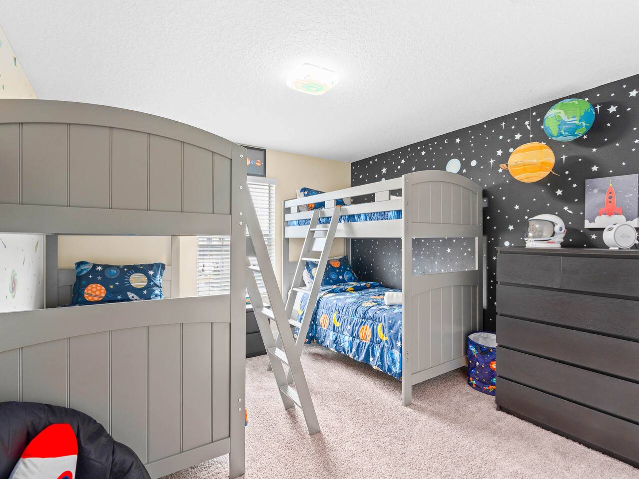 Space-Themed Bunk Room