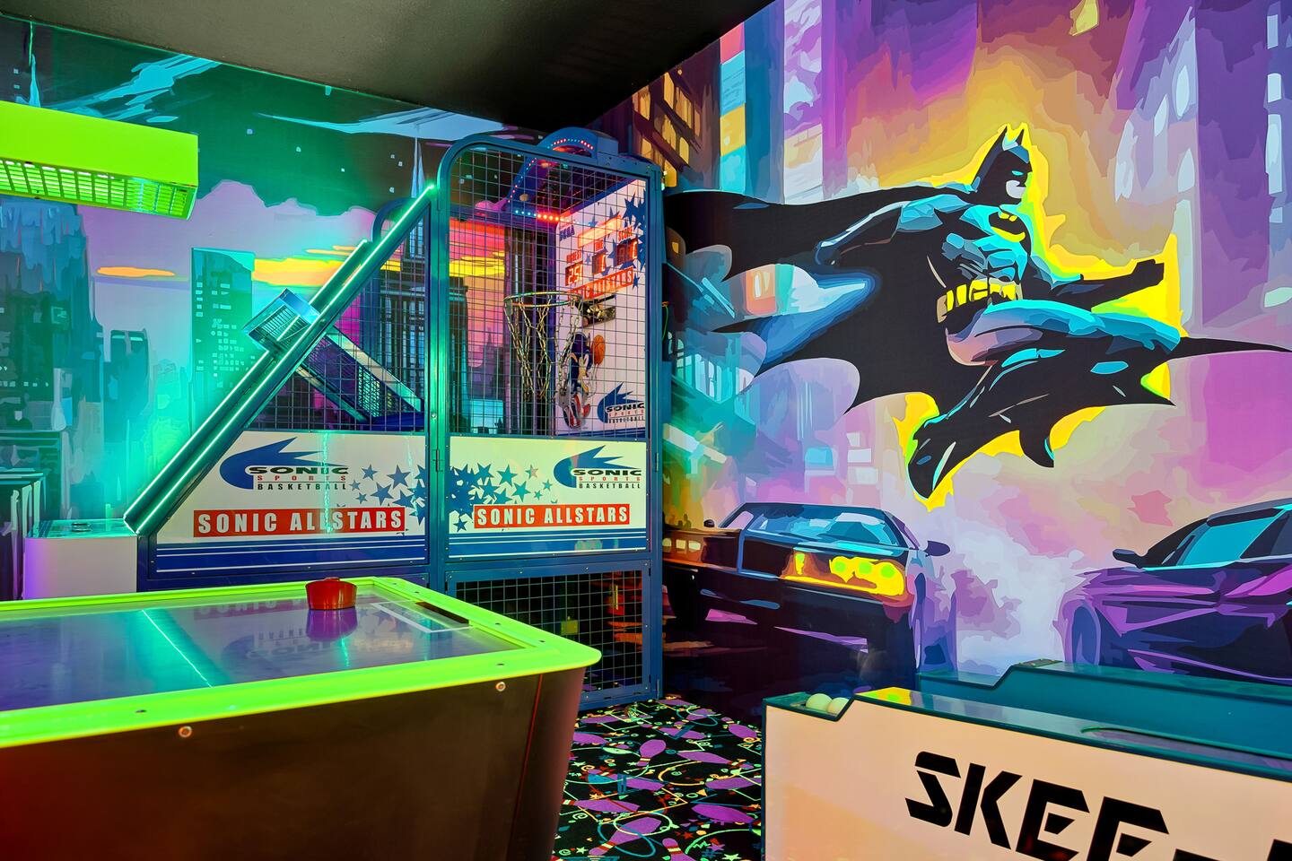 Game Room: Unleash your inner child with vibrant arcade fun and epic rides!