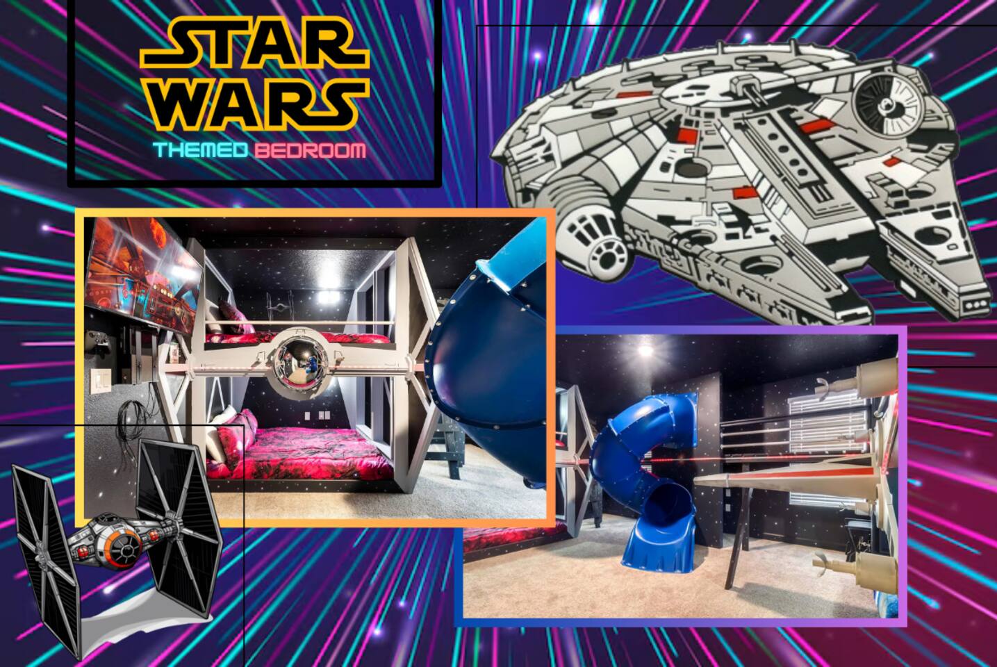 Step into a galaxy far, far away in this epic Star Wars–themed bedroom—complete 