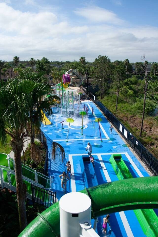 Water Park Paradise: Splash into fun with thrilling slides and vibrant water fea