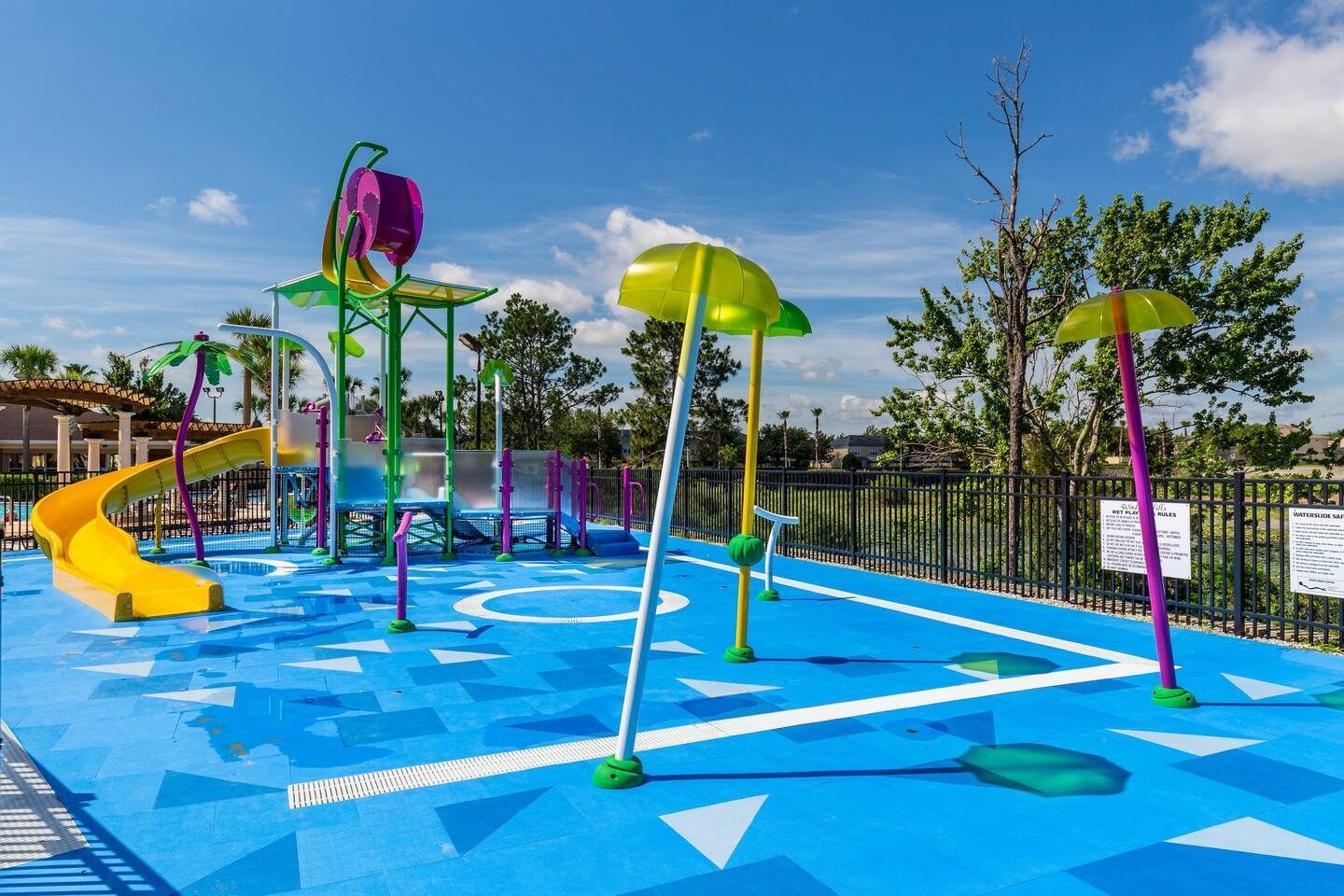 Water Park Oasis: Splash into fun with vibrant slides and interactive features f