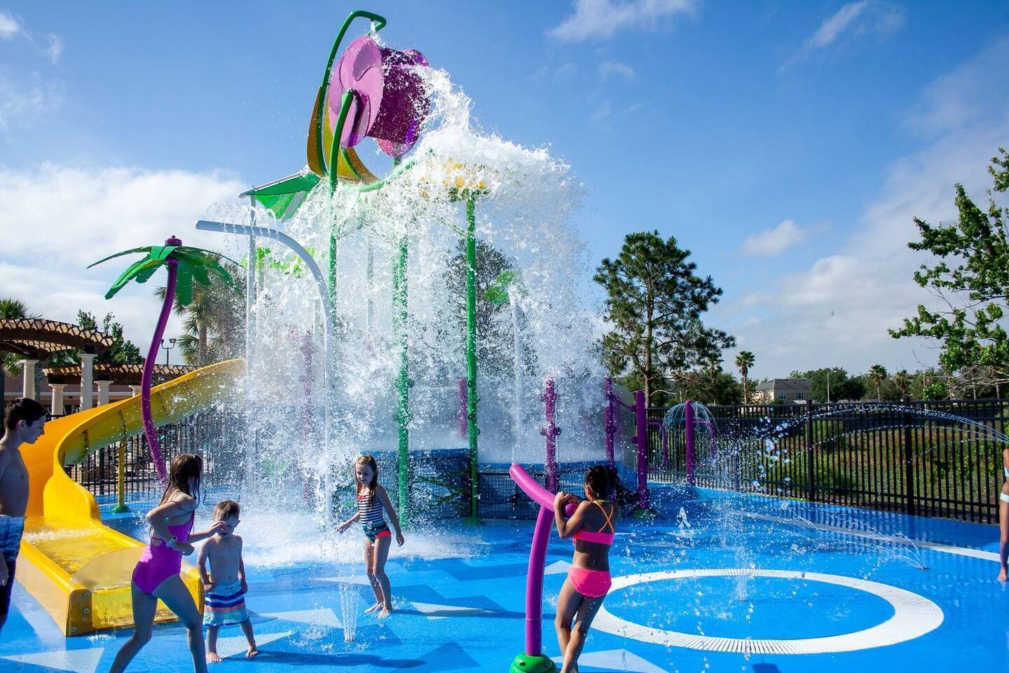 Water Play Paradise: Dive into fun at our vibrant splash pad, perfect for kids o