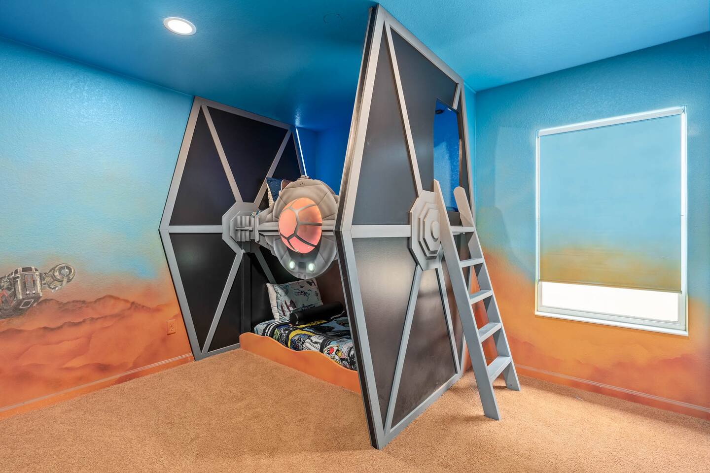 Galactic Getaway: Sleep in a space-themed retreat with a stunning TIE Fighter be