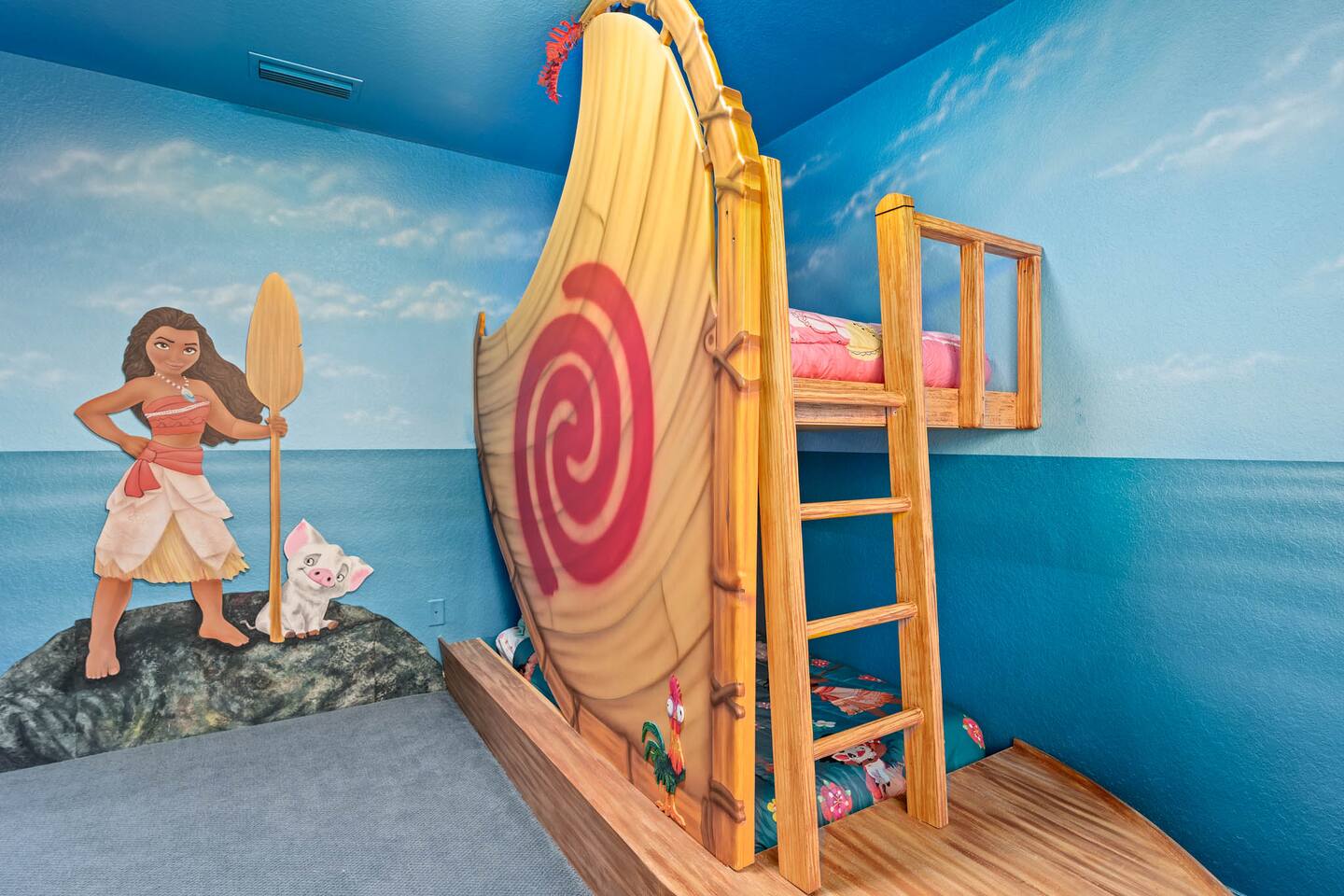 Embark on a magical journey with themed decor and a unique bunk bed!