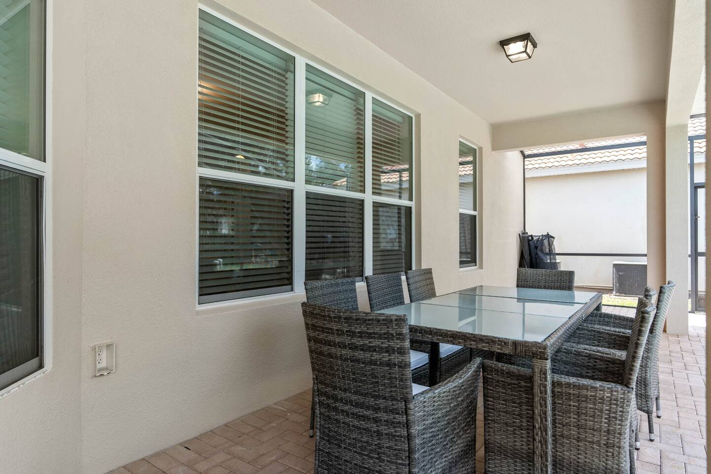 Elegant outdoor dining awaits, perfect for al fresco meals and sunset gatherings