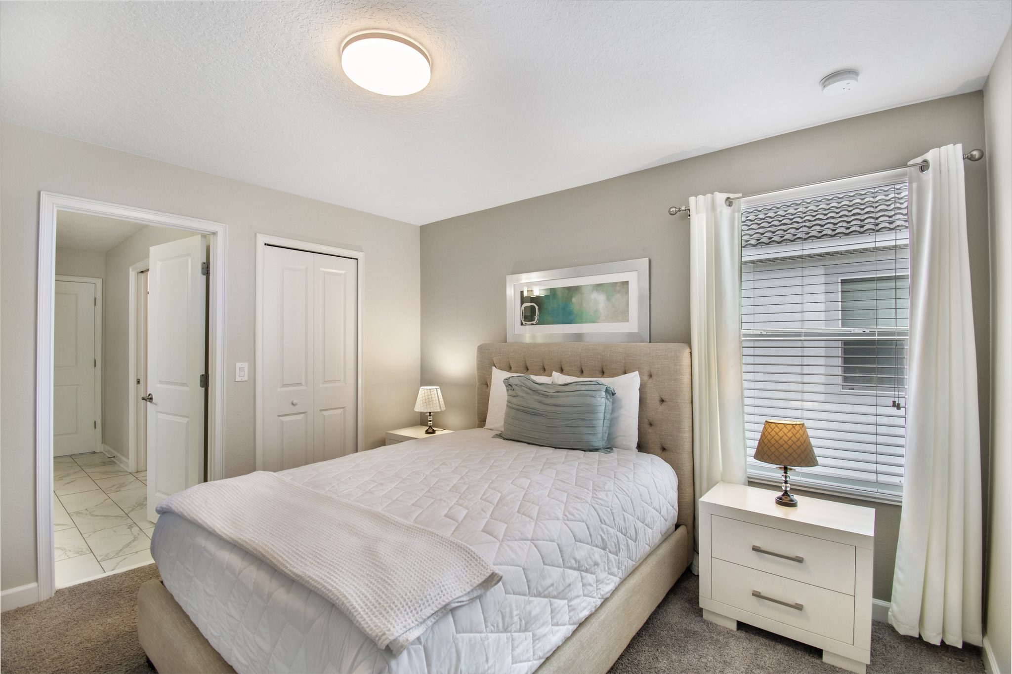 Upstairs bedroom with TV