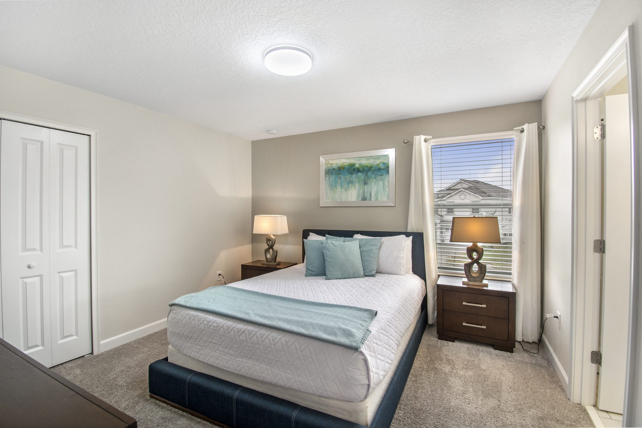 Upstairs bedroom with TV