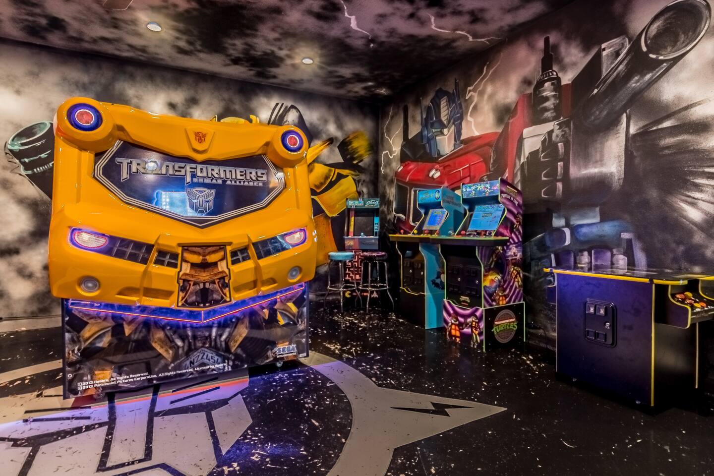 The transformers sit in arcade machine is out of this world and a great way to e
