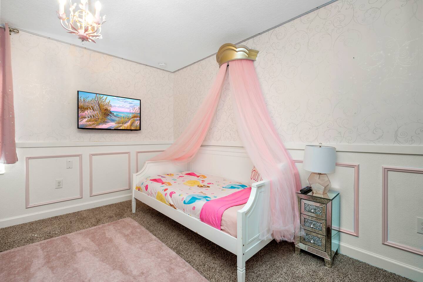 Princess Retreat: Nursery-style room with playful decor and cozy charm for your 
