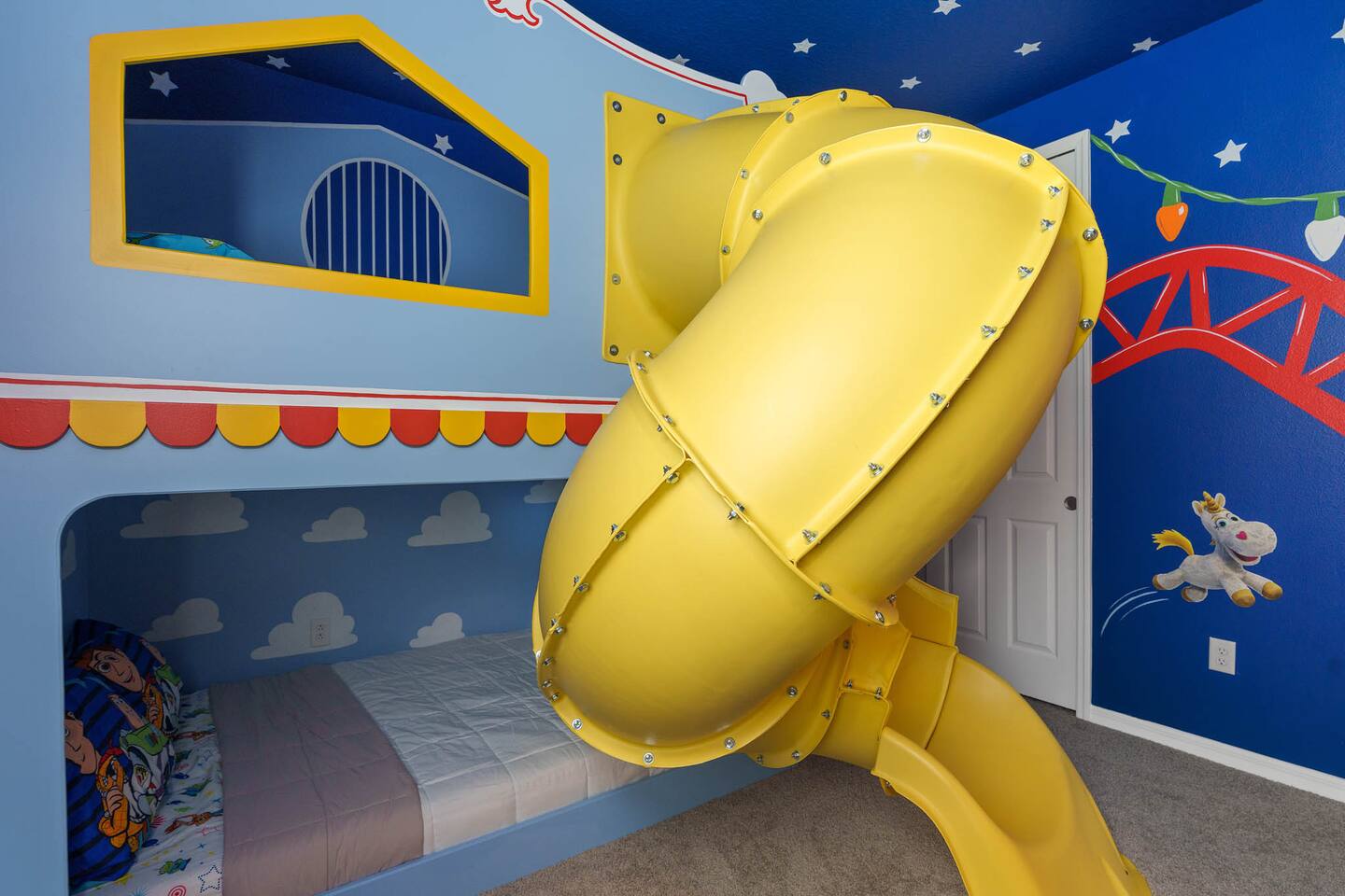 The fun never has to end when you've got a slide in the bedroom.