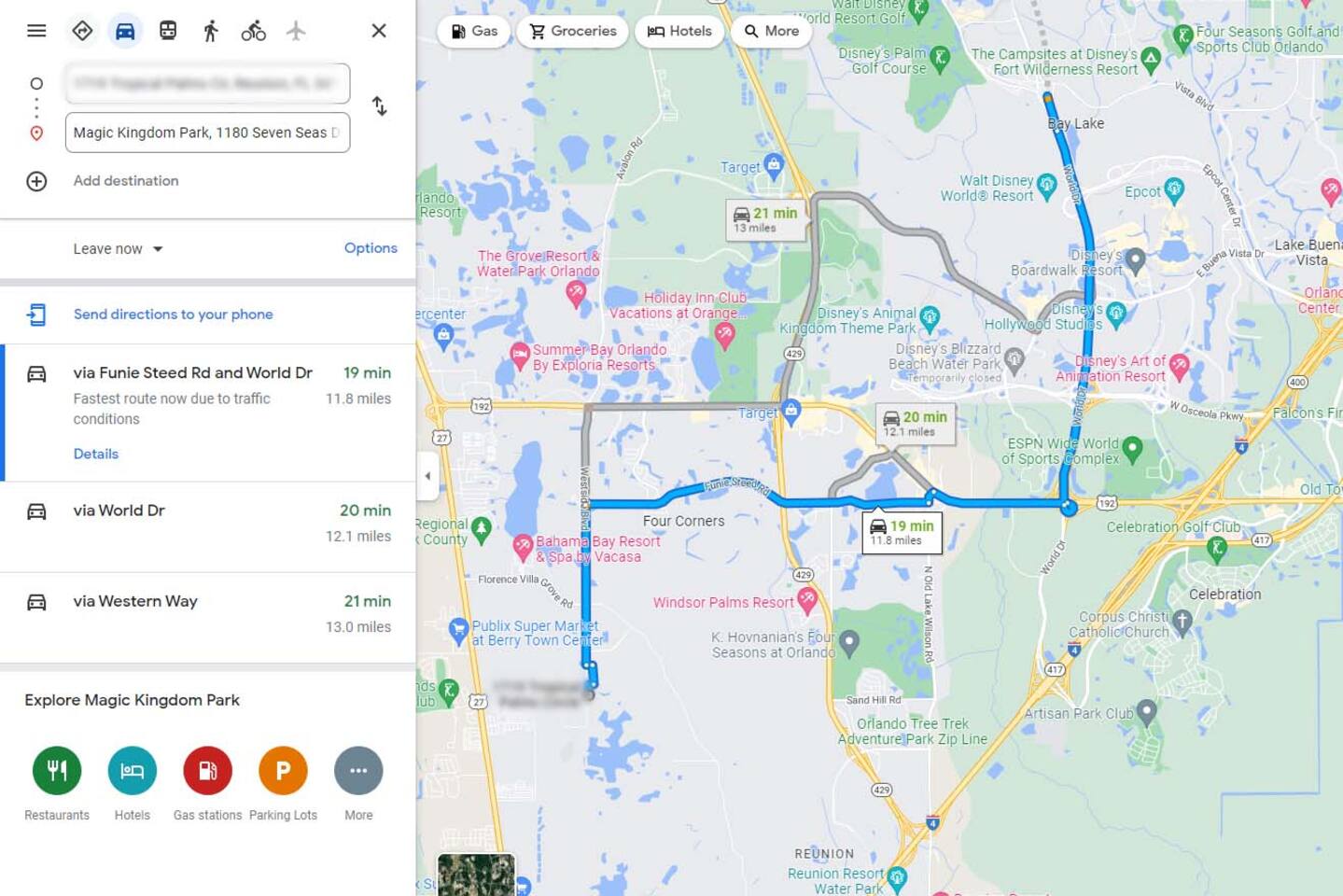 A short 12 mile drive to a world of fun at Disney World, Orlando!