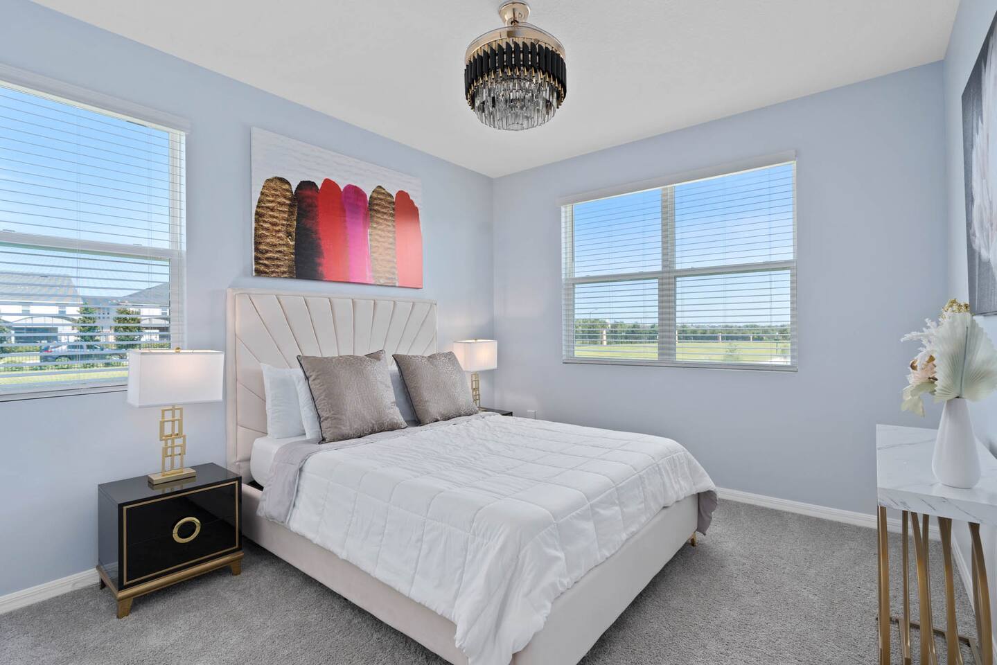Unwind in opulent comfort. Our elegant bedroom is a haven of luxury and tranquil