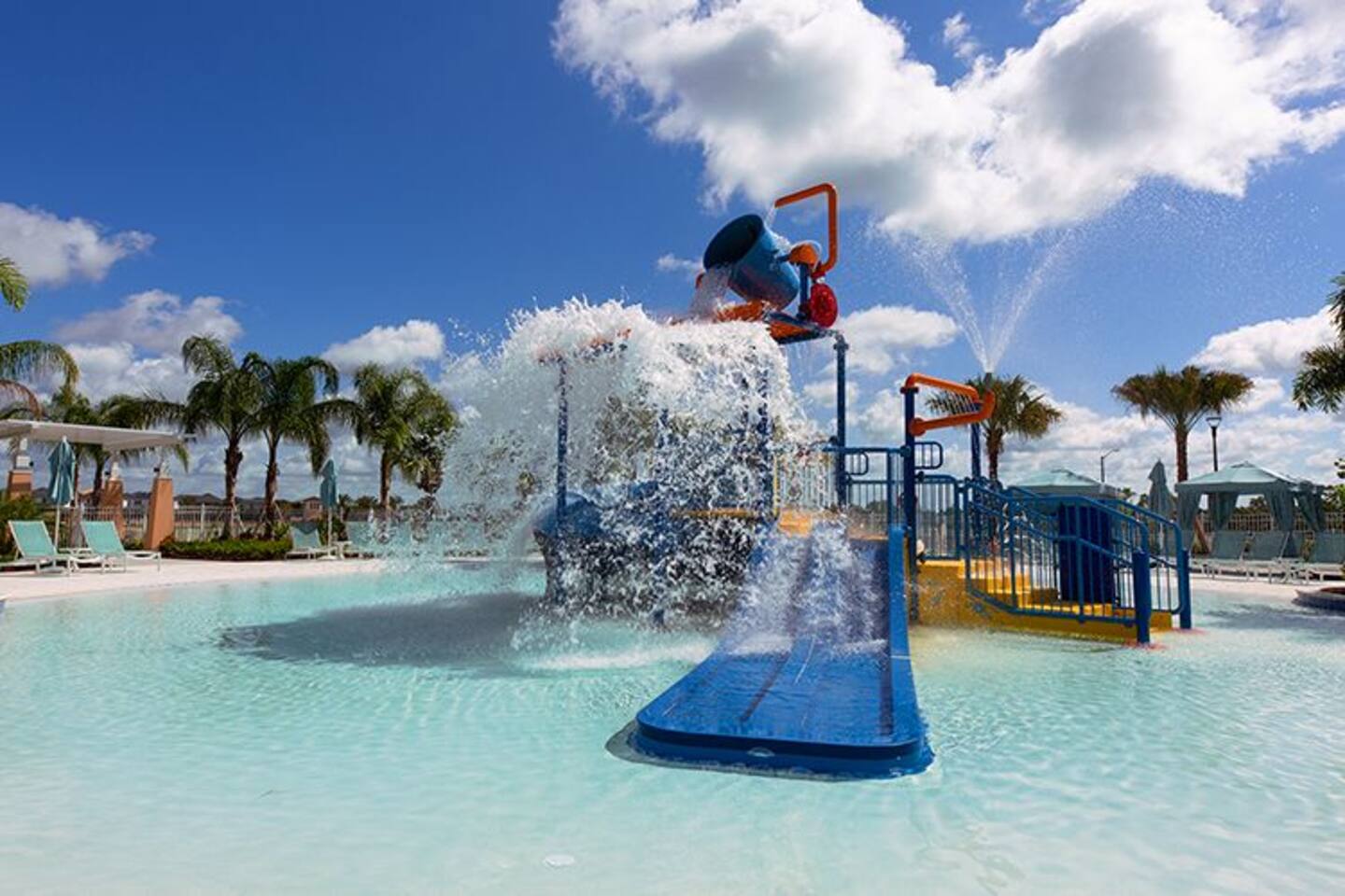 Kids splash pad is one of the many amenities included with your stay for no addi