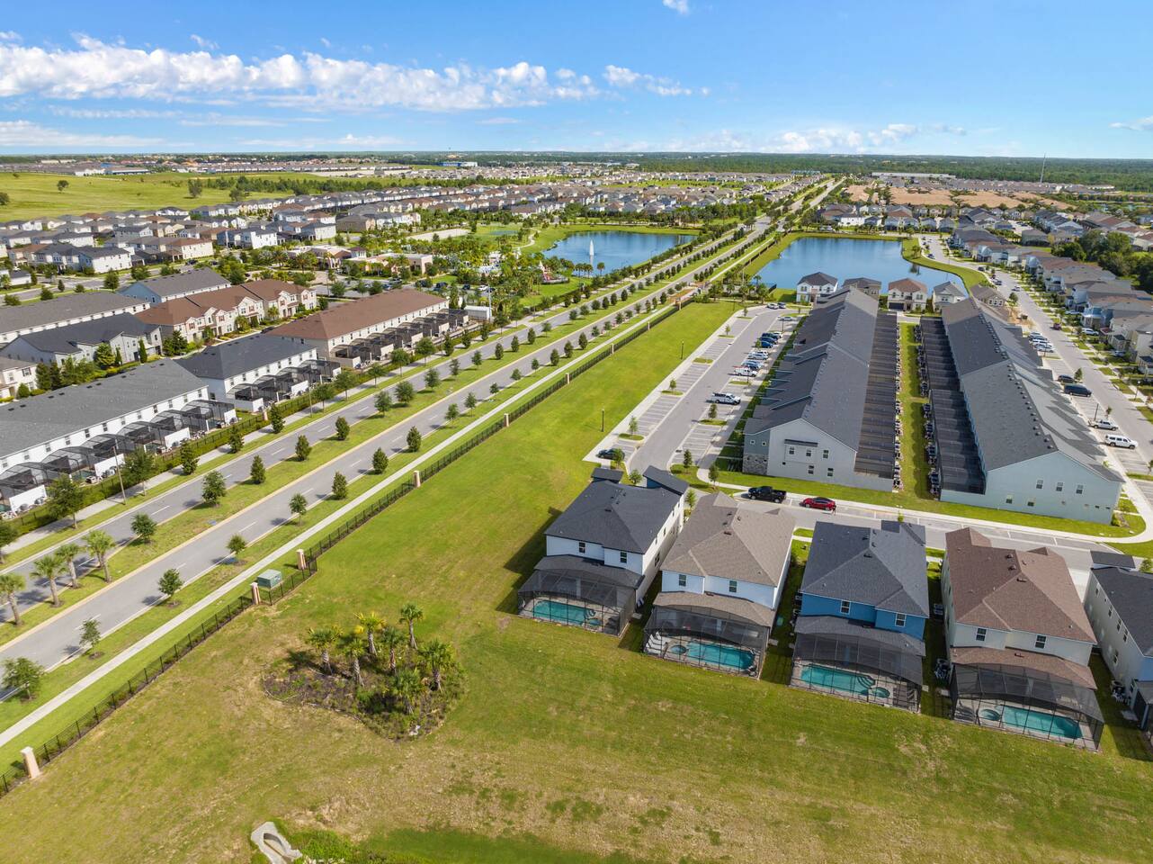 Villa Velanova sits on a corner lot in Solara Resort with neighbors on only one 