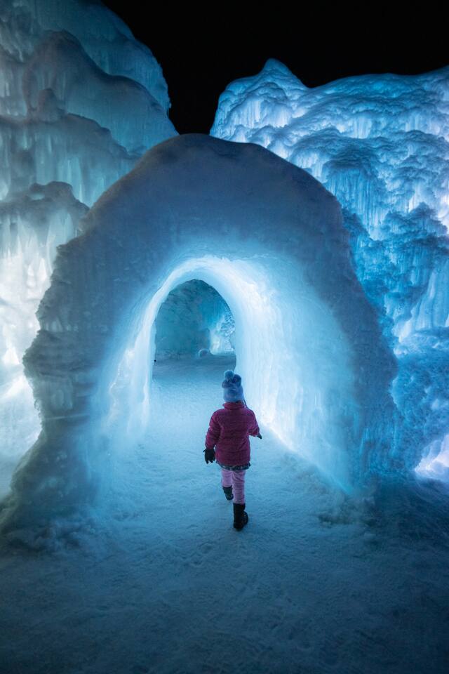 If you're here at the right time of year, the Midway Ice Castles are a can't mis